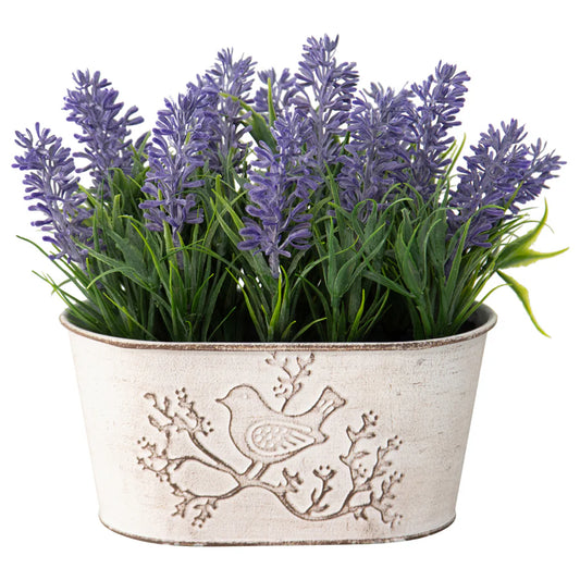 Artificial Lavender Plant in Oval Pot - Farmhouse Finds