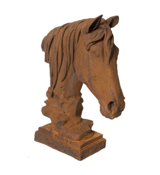 Rust Horse Head Cast Iron Large