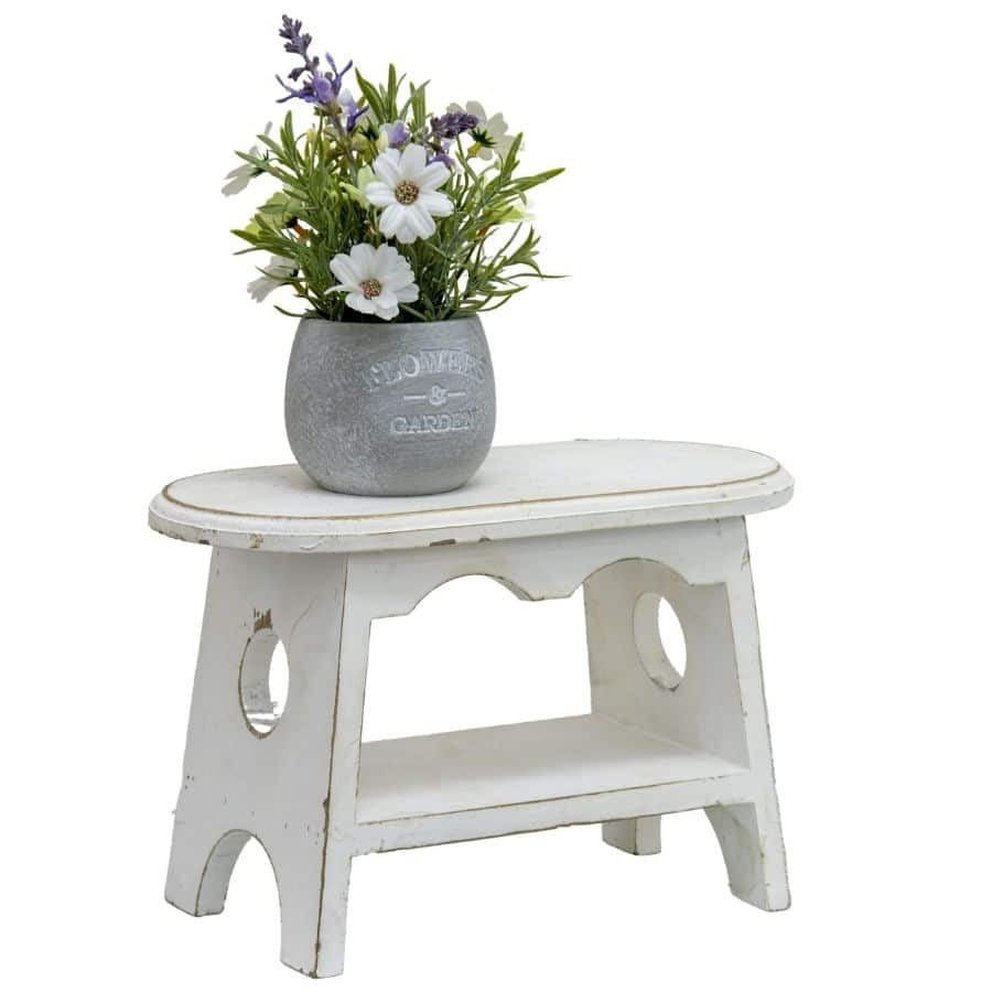Antique White Milking Stool