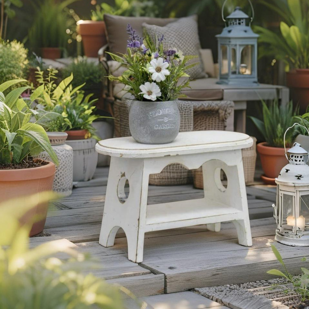 Antique White Milking Stool