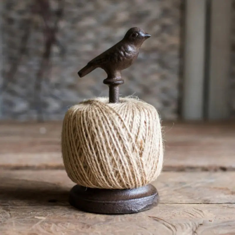 Vintage Cast Iron Bird String Holder