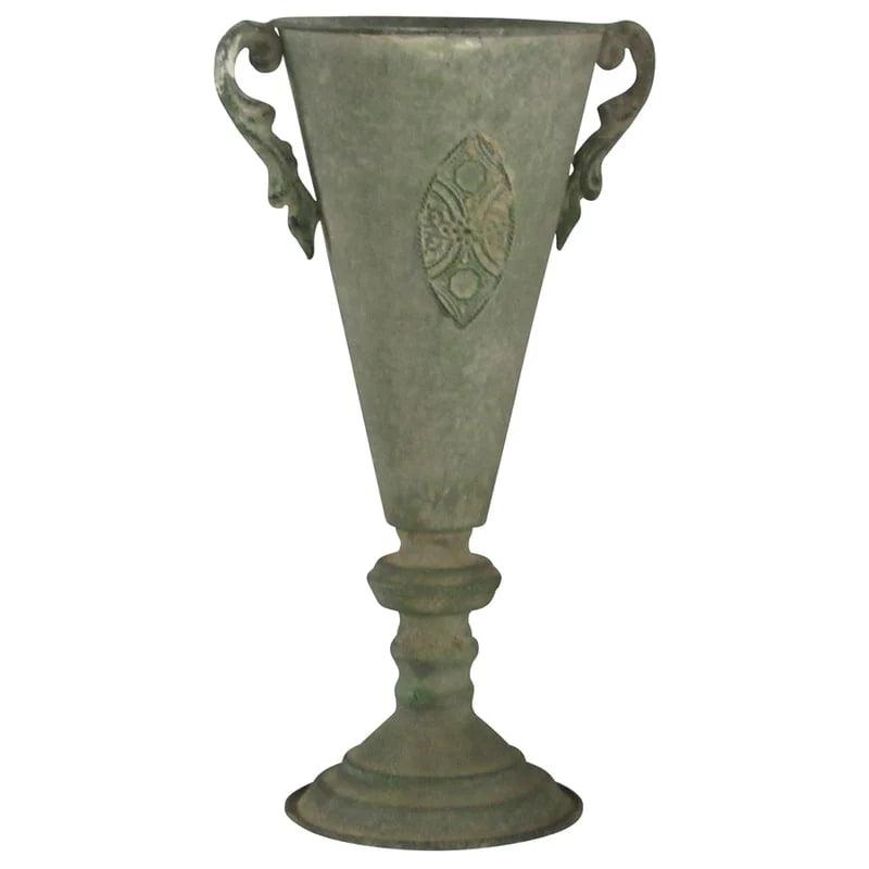 Tuscan Embossed Flute Urn with Handles - Farmhouse Finds