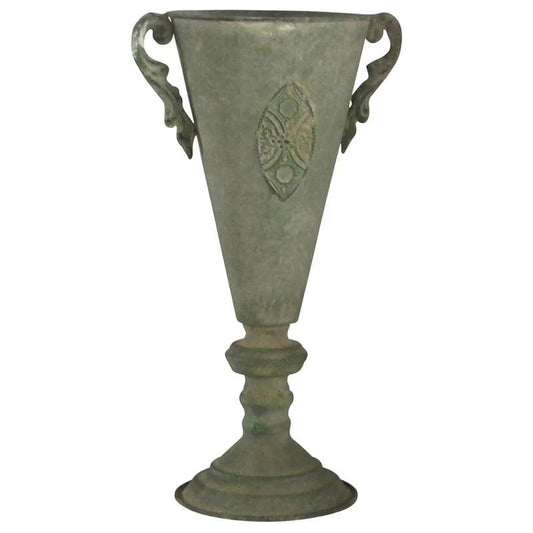 Tuscan Embossed Flute Urn with Handles - Farmhouse Finds