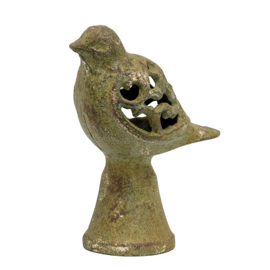 Aged Cast-Iron Bird on Base Decoration - Farmhouse Finds