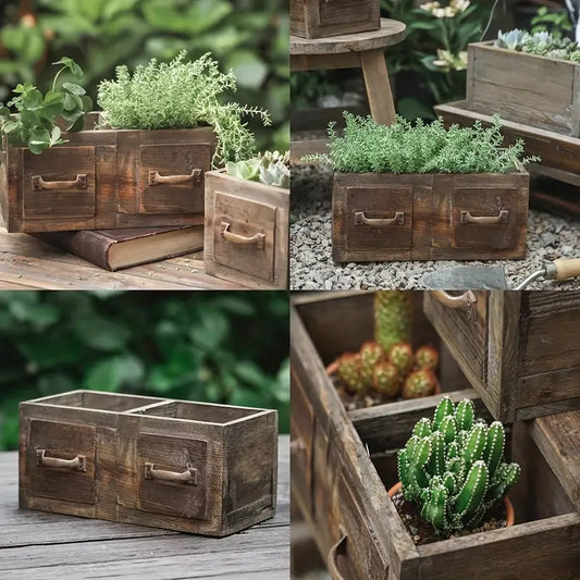 Rustic Planter Box with Drawer