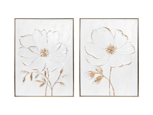 Framed Palette Knife Poppy Flower Set of 2 - Farmhouse Finds