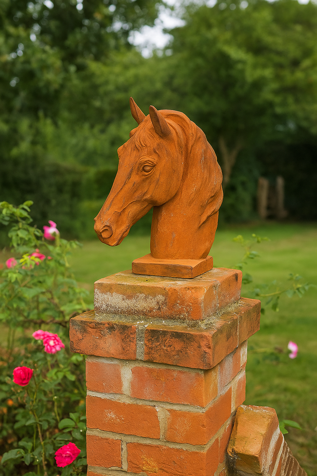 Rust Horse Head Cast Iron Small