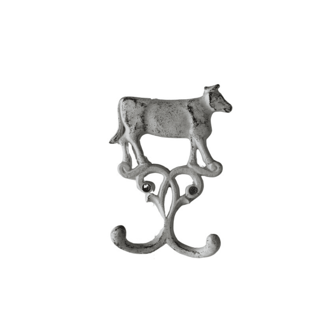 Metal Cow Double Wall Hook - Farmhouse Finds