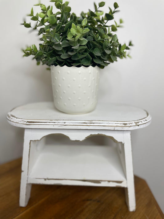 Antique White Milking Stool - Farmhouse Finds