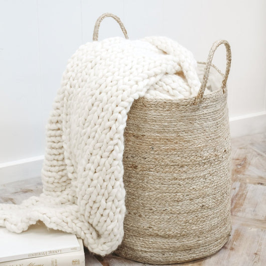 Jute Basket with Cotton Lining