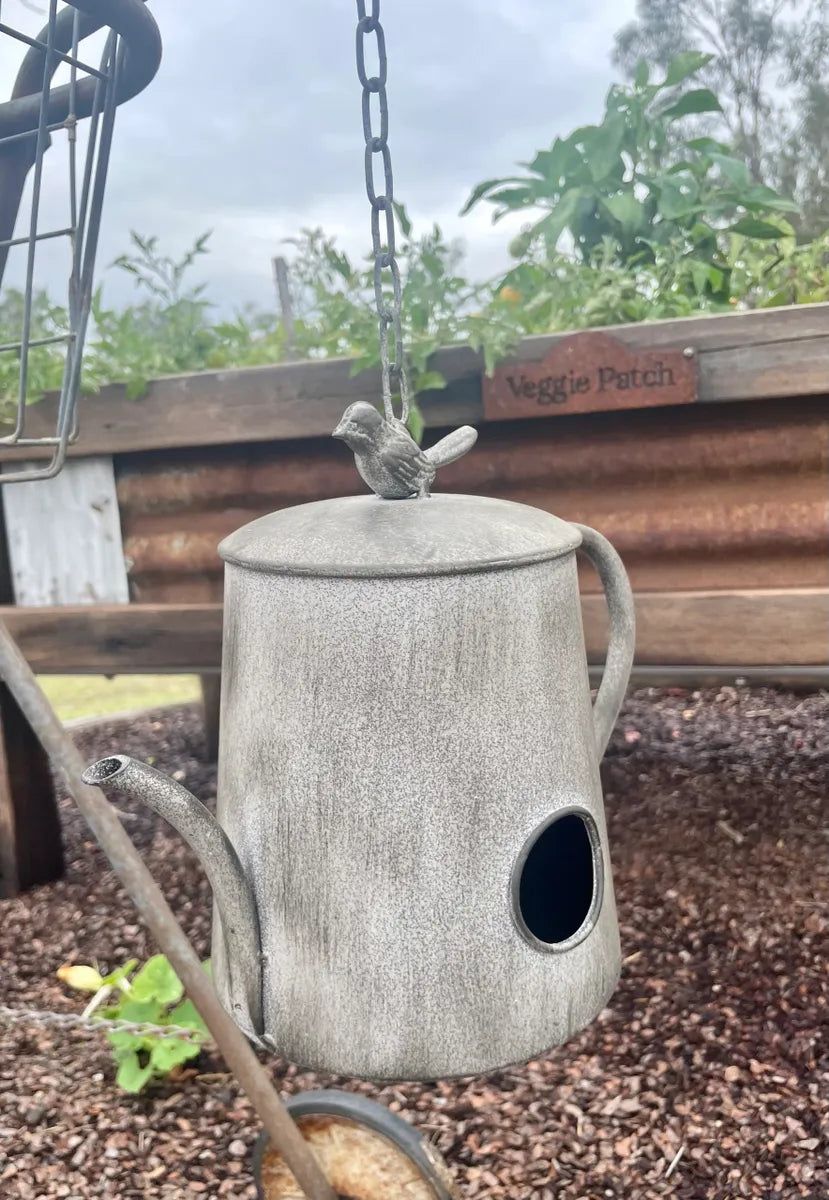 Hanging Antique Watering Can Birdhouse - Farmhouse Finds