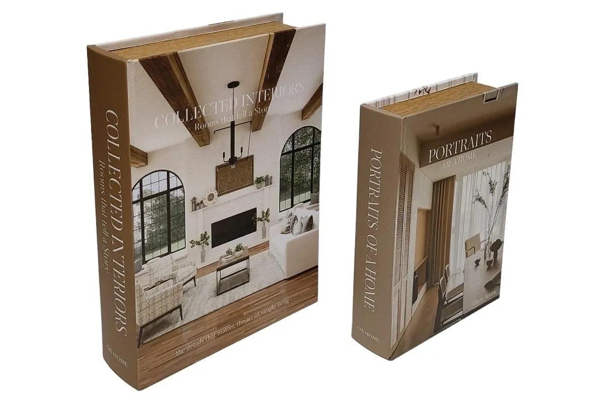 Set of 2 Storage Book Boxes - Farmhouse Finds
