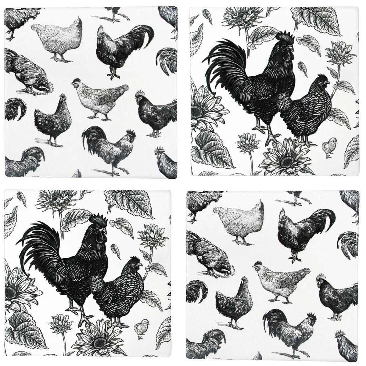 Rooster Coaster Set - Farmhouse Finds