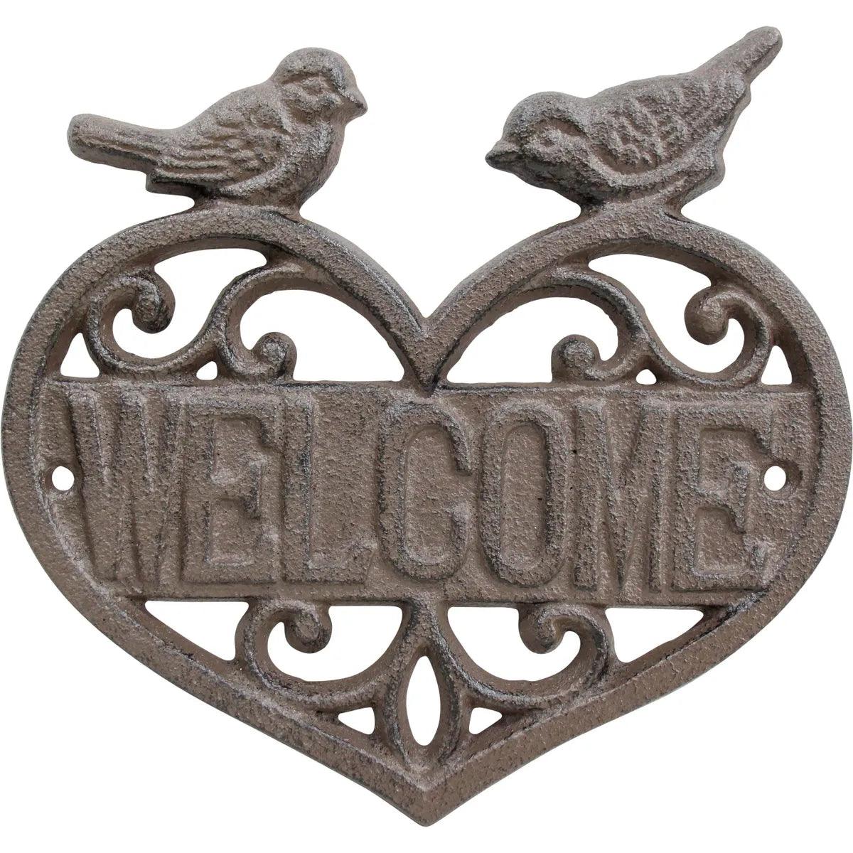 Cast Iron Heart and Birds Welcome Sign - Farmhouse Finds