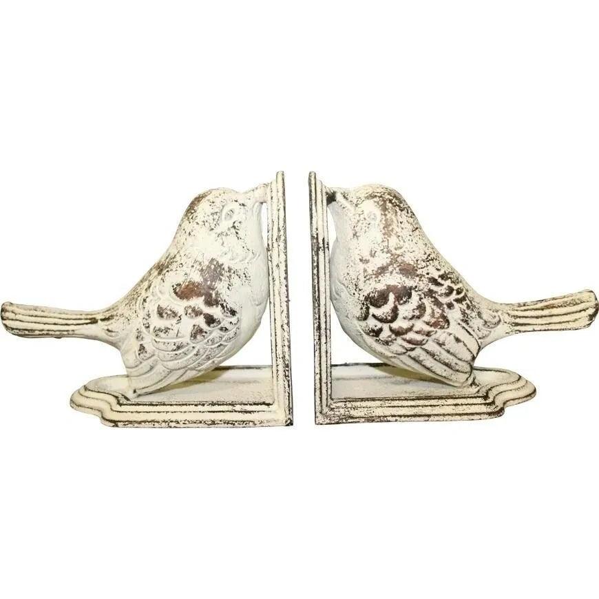 Whitewash Bird Bookends - Farmhouse Finds