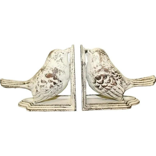 Whitewash Bird Bookends - Farmhouse Finds