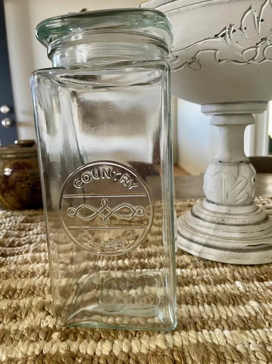 Glass Canister and Lid - Farmhouse Finds