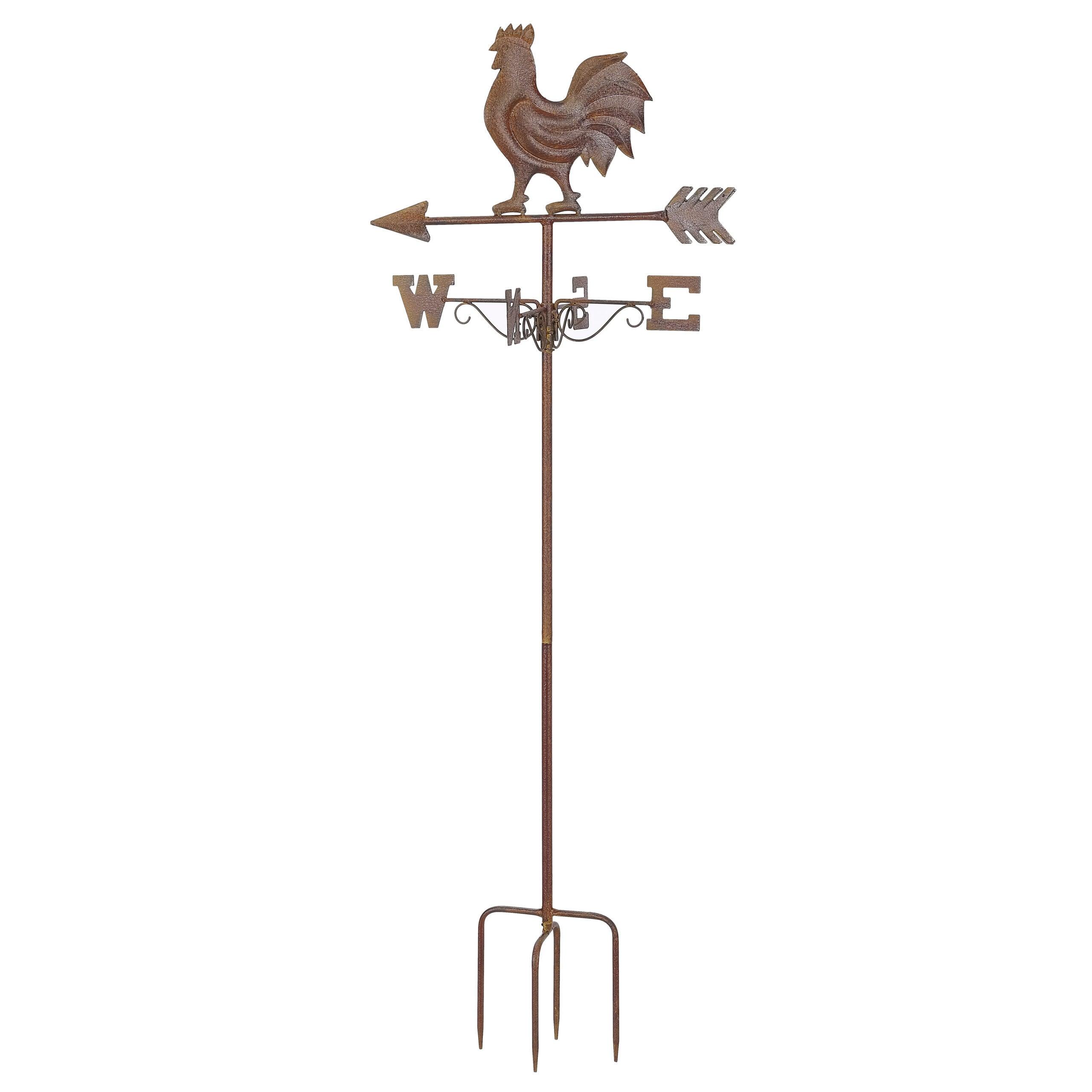 Rust Weather Vane Stake with Rooster - Farmhouse Finds