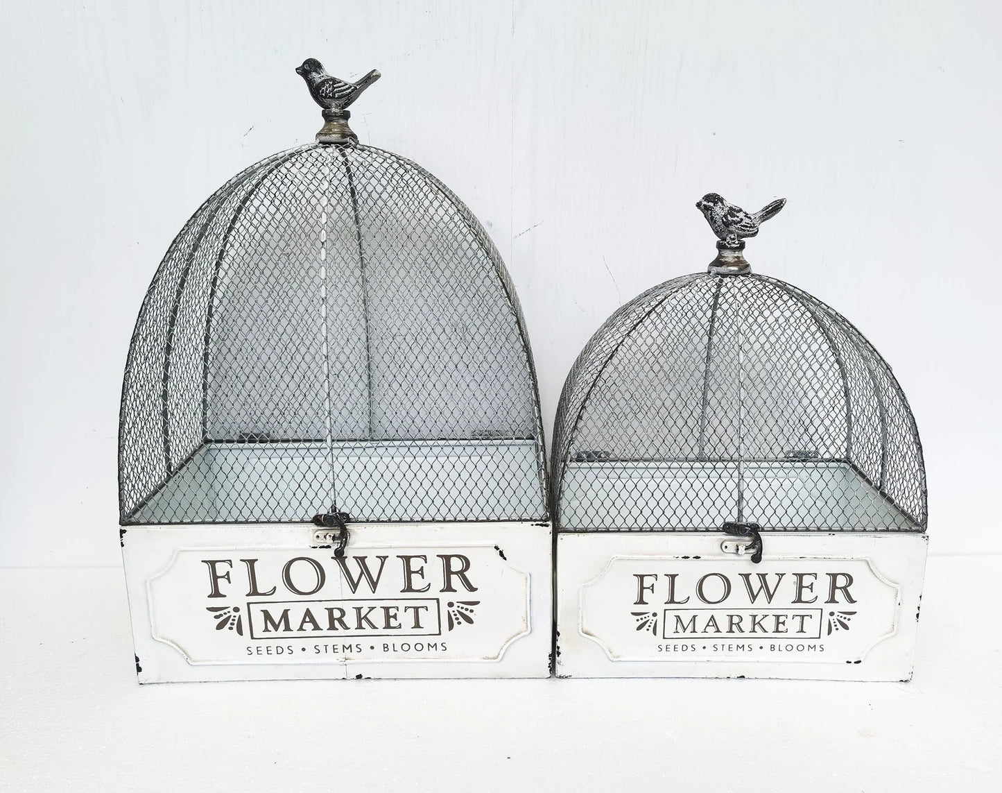 Flower Market Cloche Cage Set of 2