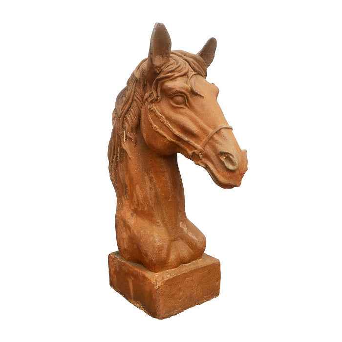 Rust Horse Head Cast Iron Decor