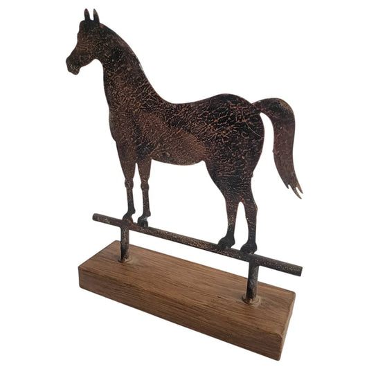 Metal Horse Statue on Base