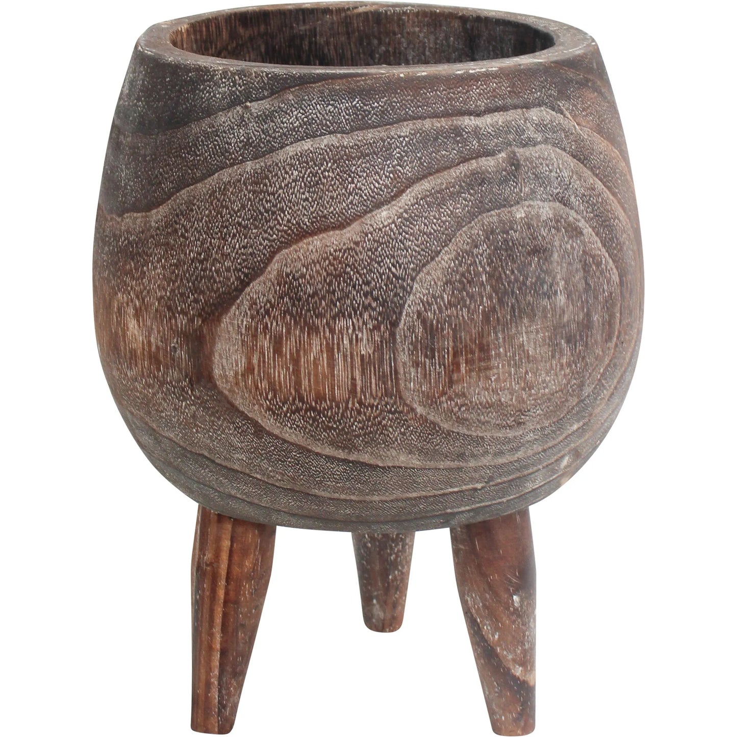 Large Footed Wood Planter