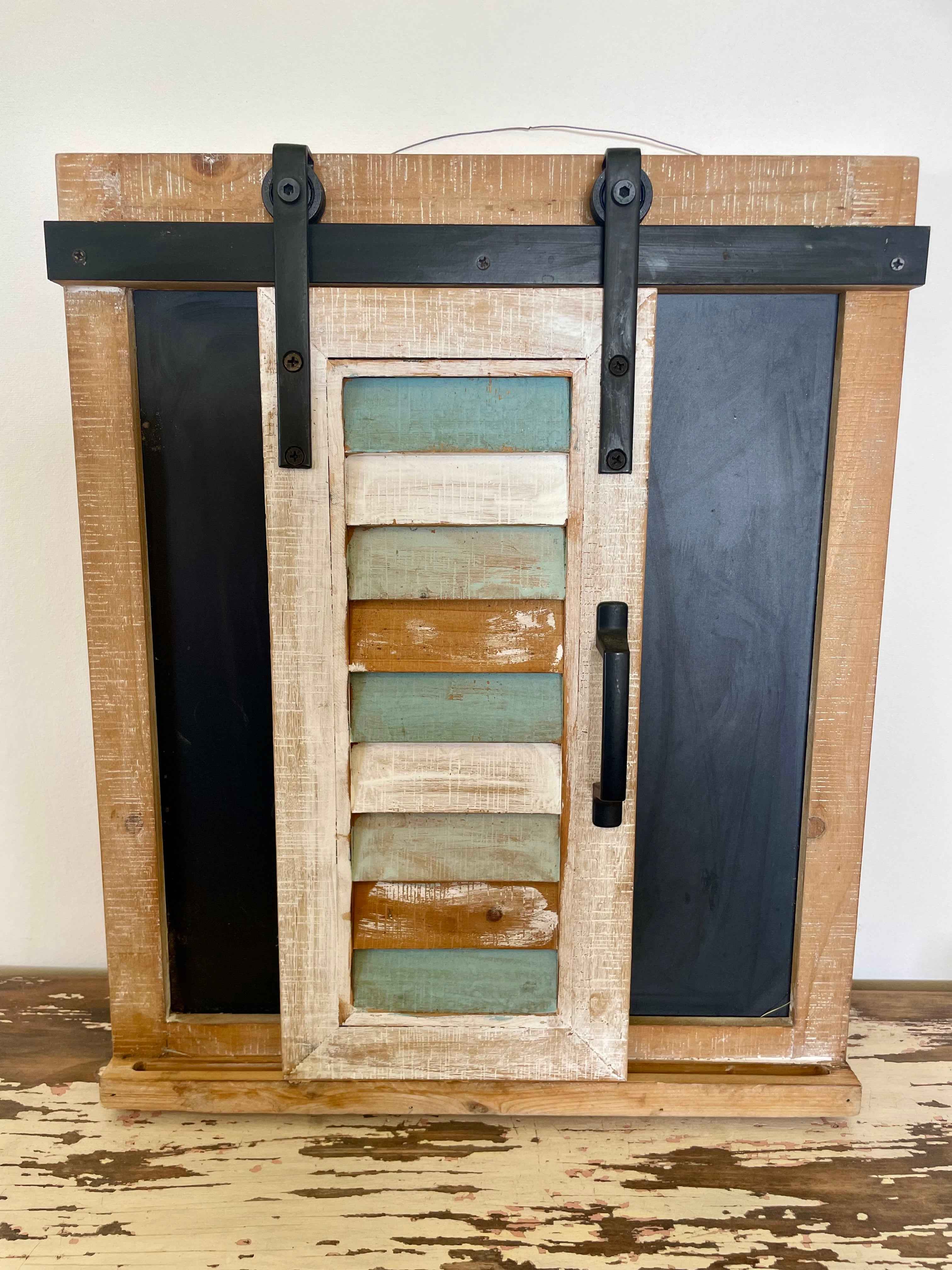 Rustic Barn Door Blackboard for Home Décor and Organization