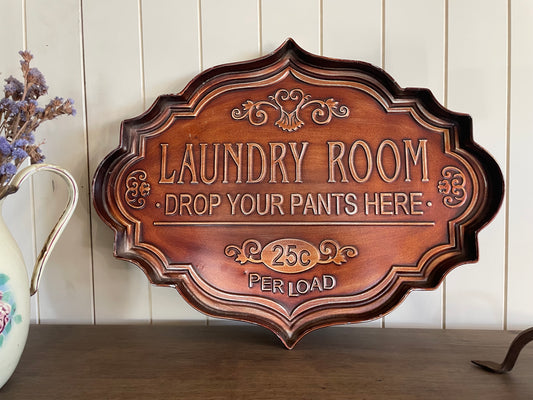 Pressed Metal Rustic Laundry Sign
