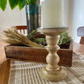 Teak Wood Pillar Candle Holder